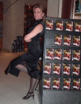 Debra poses with DVDs